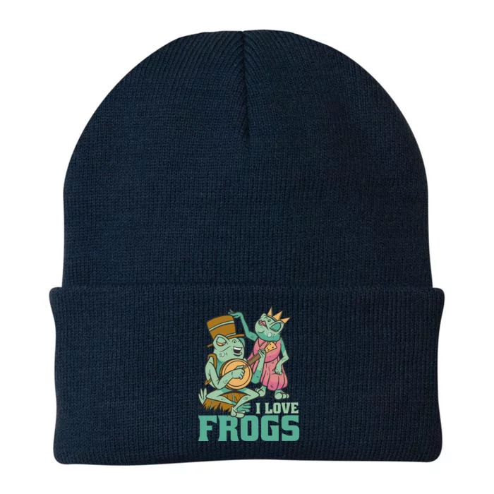 I Love Frogs Knit Cap Winter Beanie