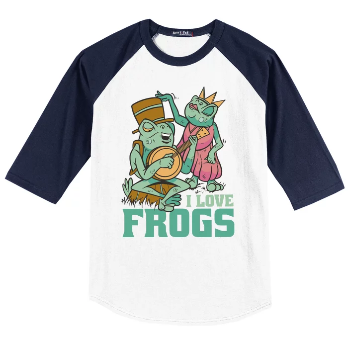 I Love Frogs Baseball Sleeve Shirt