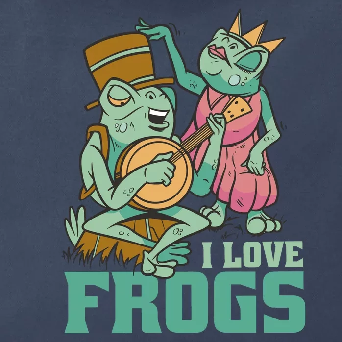 I Love Frogs Zip Tote Bag