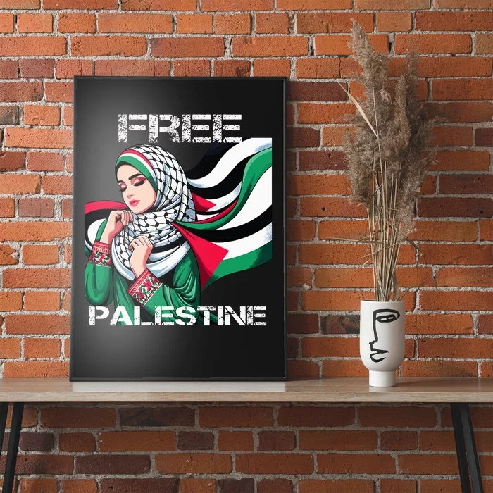 I Love Free Palestine Flag Save Gaza Strip Palestinian Poster