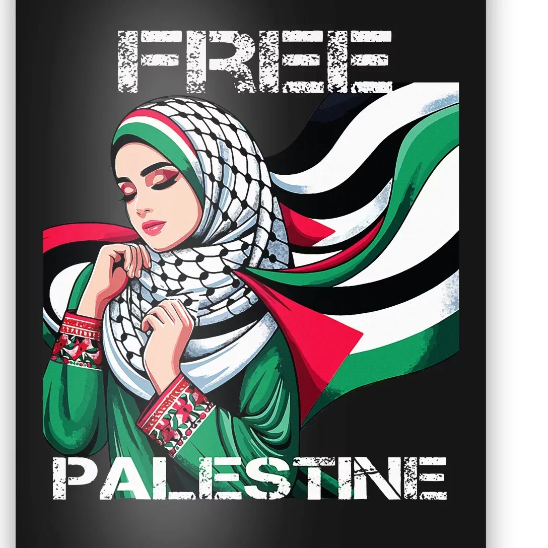 I Love Free Palestine Flag Save Gaza Strip Palestinian Poster