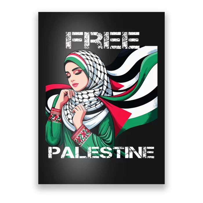 I Love Free Palestine Flag Save Gaza Strip Palestinian Poster