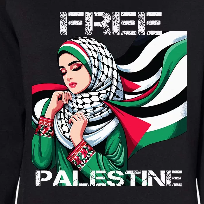 I Love Free Palestine Flag Save Gaza Strip Palestinian Womens California Wash Sweatshirt