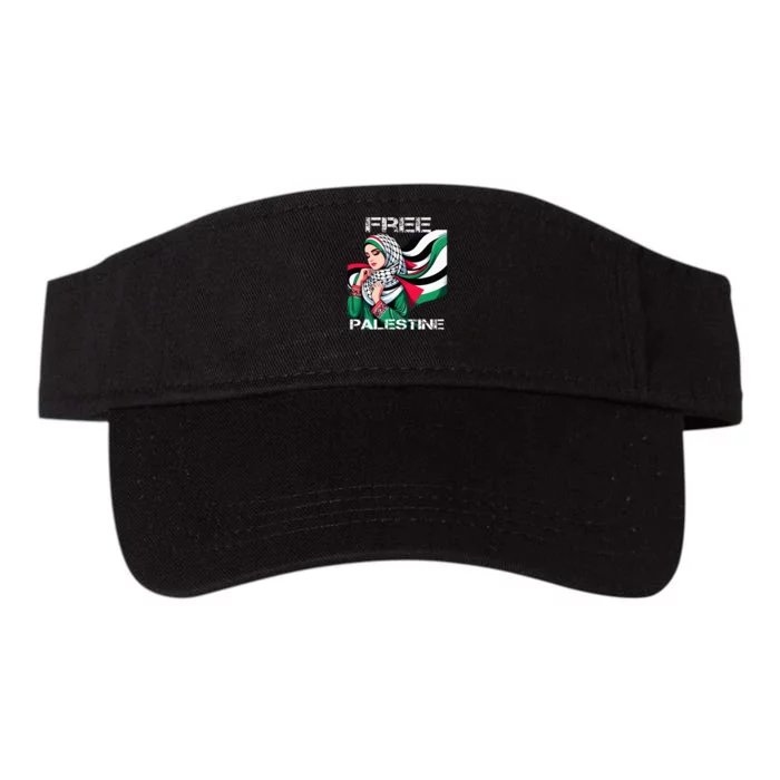 I Love Free Palestine Flag Save Gaza Strip Palestinian Valucap Bio-Washed Visor