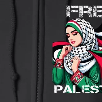 I Love Free Palestine Flag Save Gaza Strip Palestinian Full Zip Hoodie