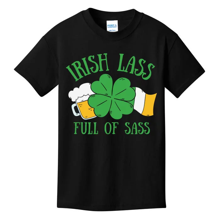 Irish Lass Full Of Sass Funny St Patricks Day Kids T-Shirt