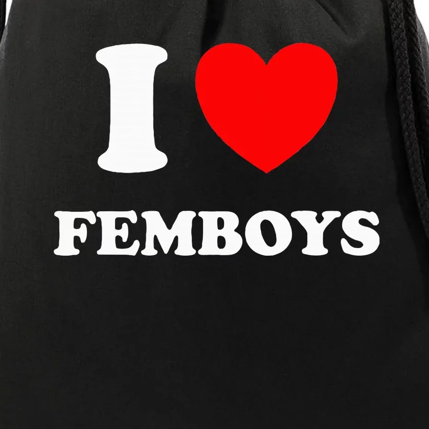 I Love Femboys Crossdressing Sissy Femboy Drawstring Bag