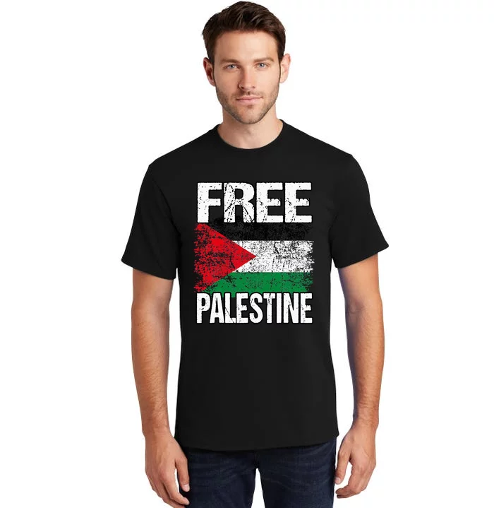 I Love Free Palestine Flag Save Gaza Strip Palestinian Tall T-Shirt