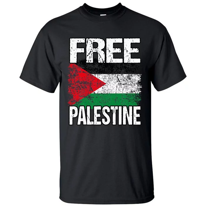 I Love Free Palestine Flag Save Gaza Strip Palestinian Tall T-Shirt