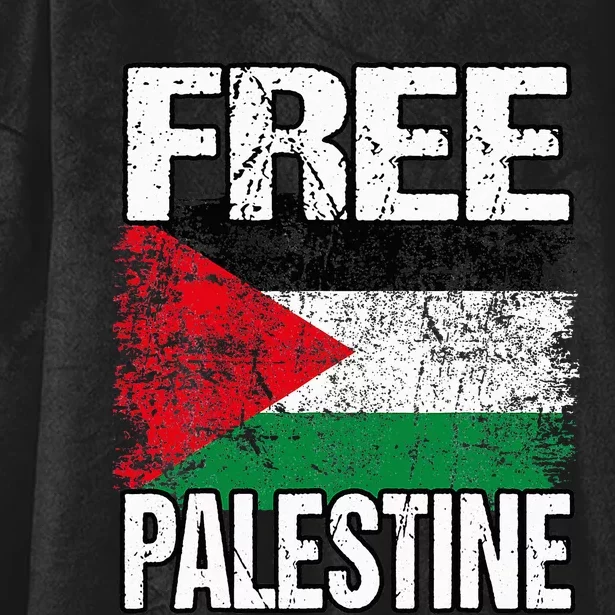 I Love Free Palestine Flag Save Gaza Strip Palestinian Hooded Wearable Blanket