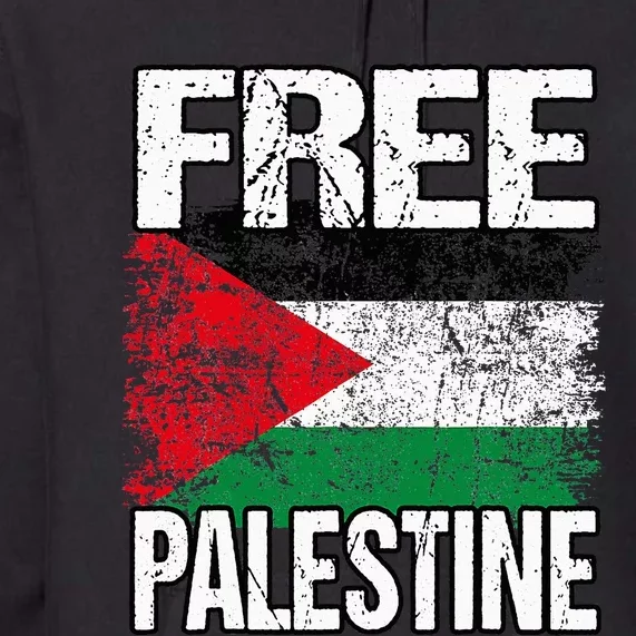 I Love Free Palestine Flag Save Gaza Strip Palestinian Premium Hoodie