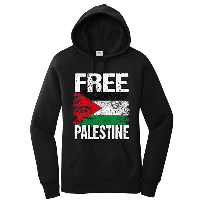 I Love Free Palestine Flag Save Gaza Strip Palestinian Women's Pullover Hoodie