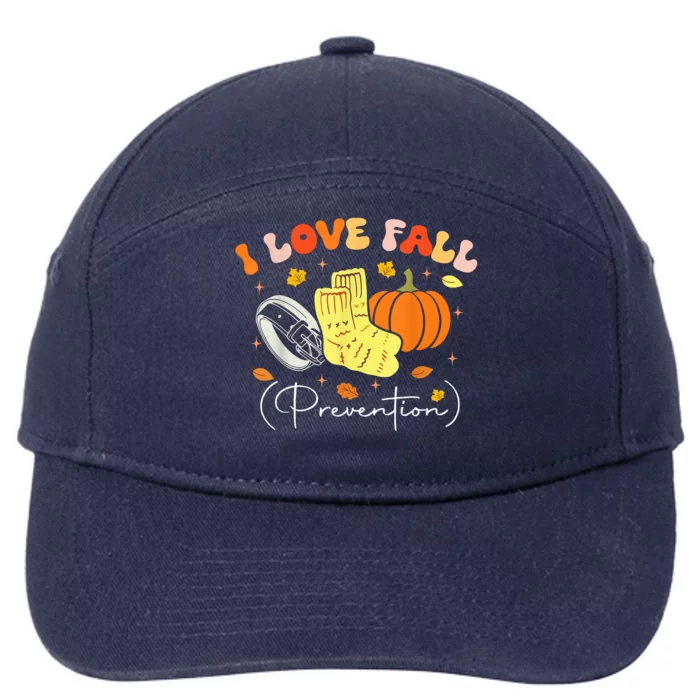 I Love Fall Prevention Autumn Nurse Physical Therapist 7-Panel Snapback Hat