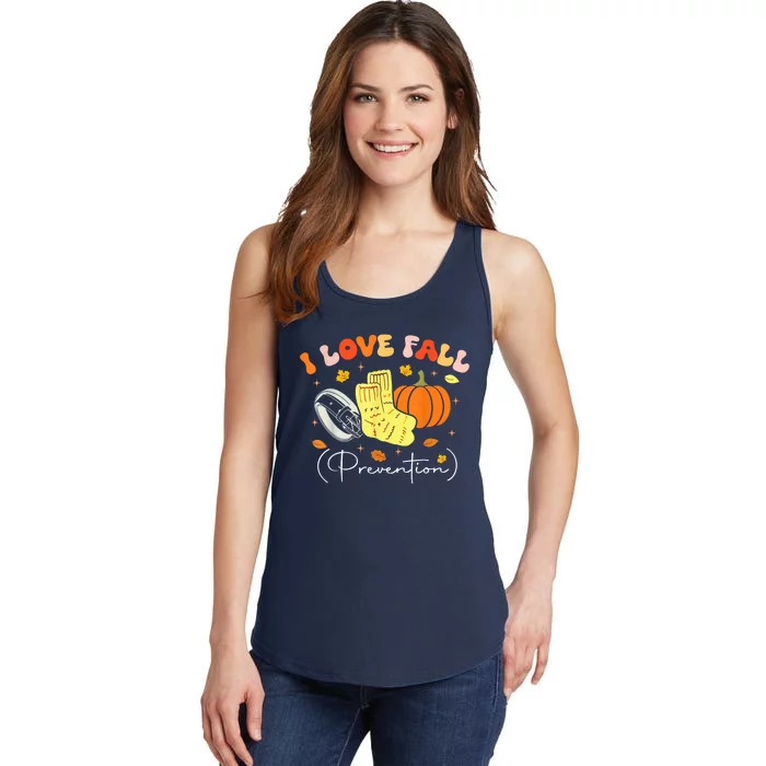 I Love Fall Prevention Autumn Nurse Physical Therapist Ladies Essential Tank