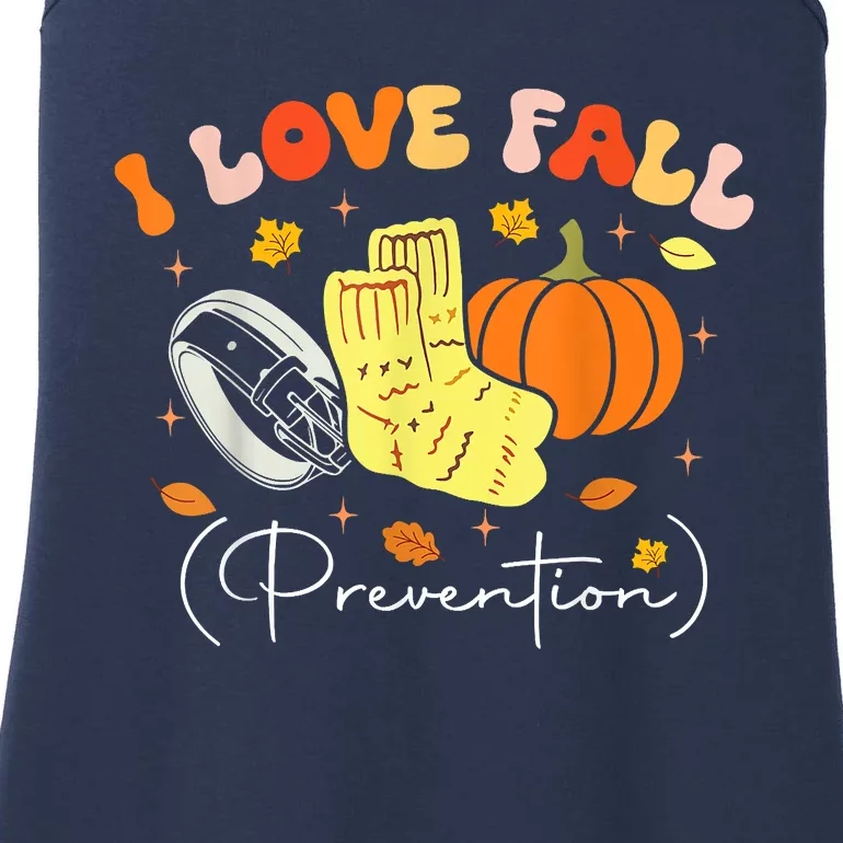 I Love Fall Prevention Autumn Nurse Physical Therapist Ladies Essential Tank