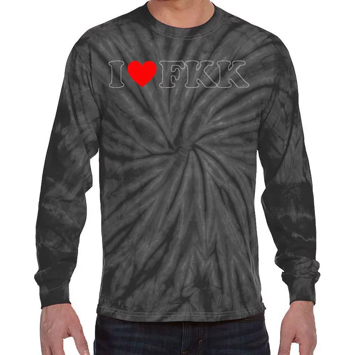 I Love FKK Free Body Culture Nude Swimming Bathing Lake Beach Tie-Dye Long Sleeve Shirt