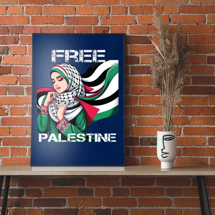 I Love Free Palestine Flag Save Gaza Strip Palestinian Poster