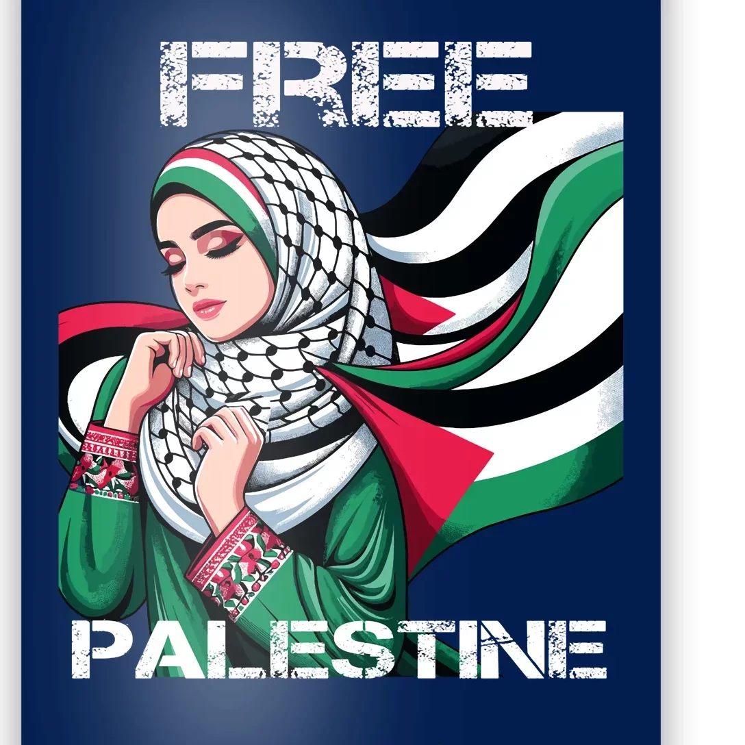 I Love Free Palestine Flag Save Gaza Strip Palestinian Poster