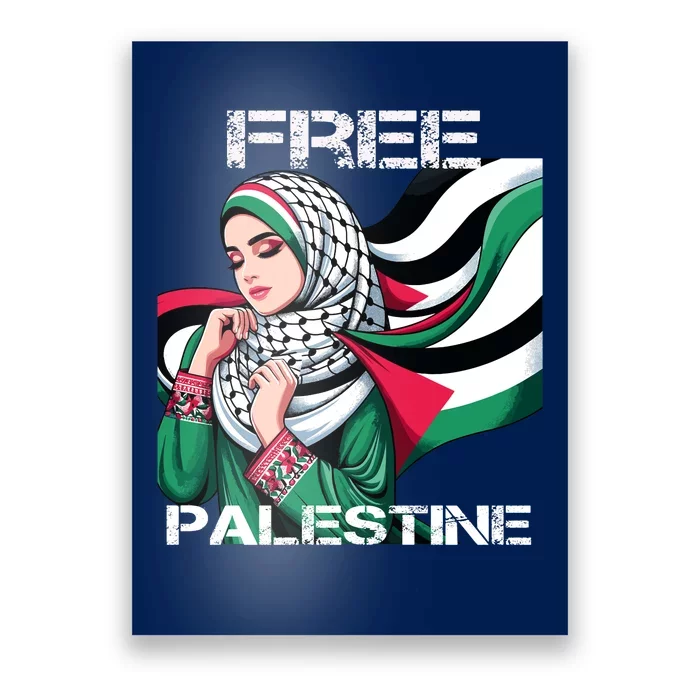 I Love Free Palestine Flag Save Gaza Strip Palestinian Poster