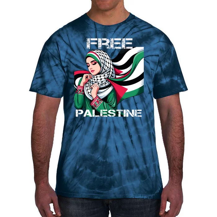 I Love Free Palestine Flag Save Gaza Strip Palestinian Tie-Dye T-Shirt