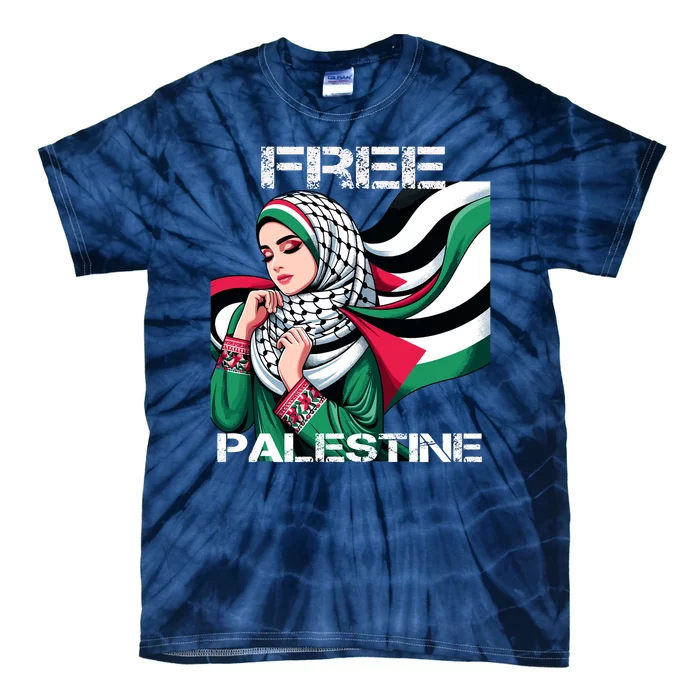 I Love Free Palestine Flag Save Gaza Strip Palestinian Tie-Dye T-Shirt