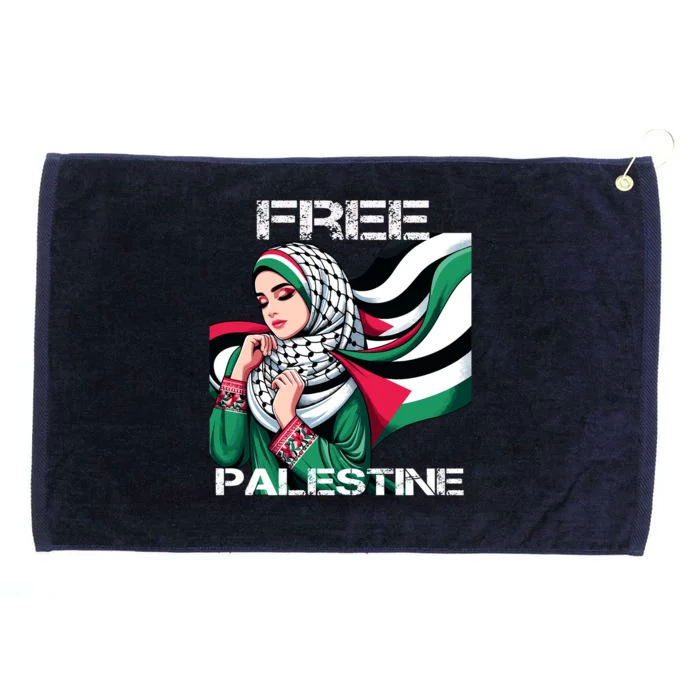 I Love Free Palestine Flag Save Gaza Strip Palestinian Grommeted Golf Towel