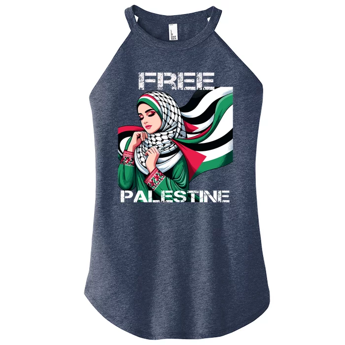 I Love Free Palestine Flag Save Gaza Strip Palestinian Women’s Perfect Tri Rocker Tank