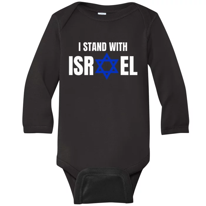 Israel Love Flag I Stand With Israel Heritage Israeli Flag Baby Long Sleeve Bodysuit