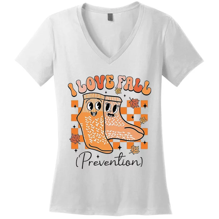 I Love Fall (Prevention) Women's V-Neck T-Shirt