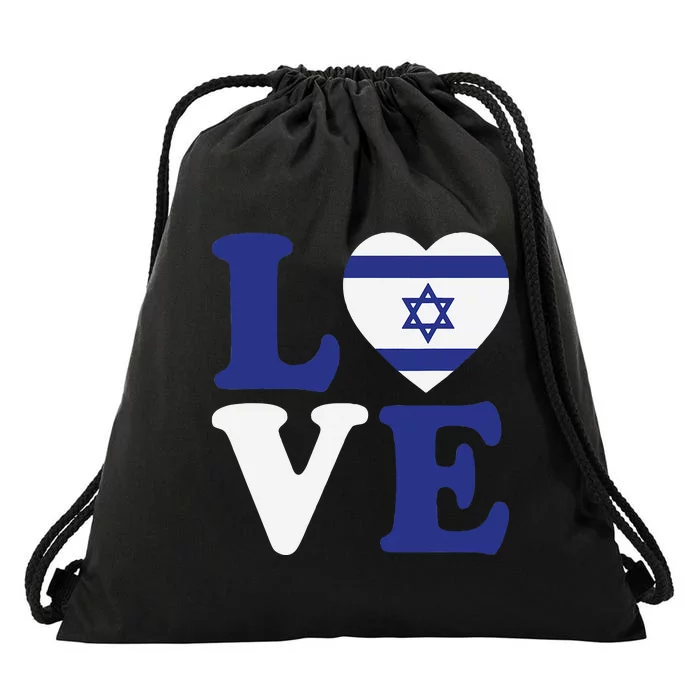 Israel Love Flag I Stand With Israel Heritage Israeli Flag Drawstring Bag