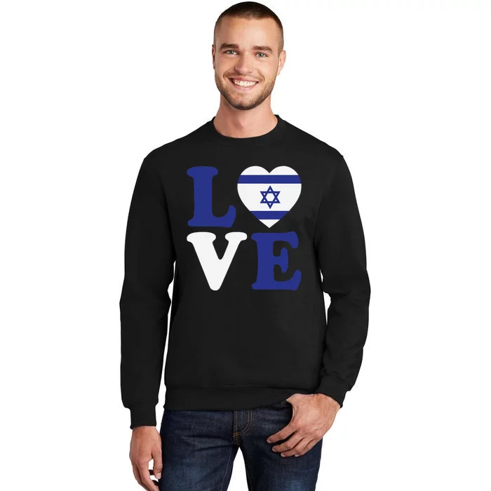 Israel Love Flag I Stand With Israel Heritage Israeli Flag Tall Sweatshirt