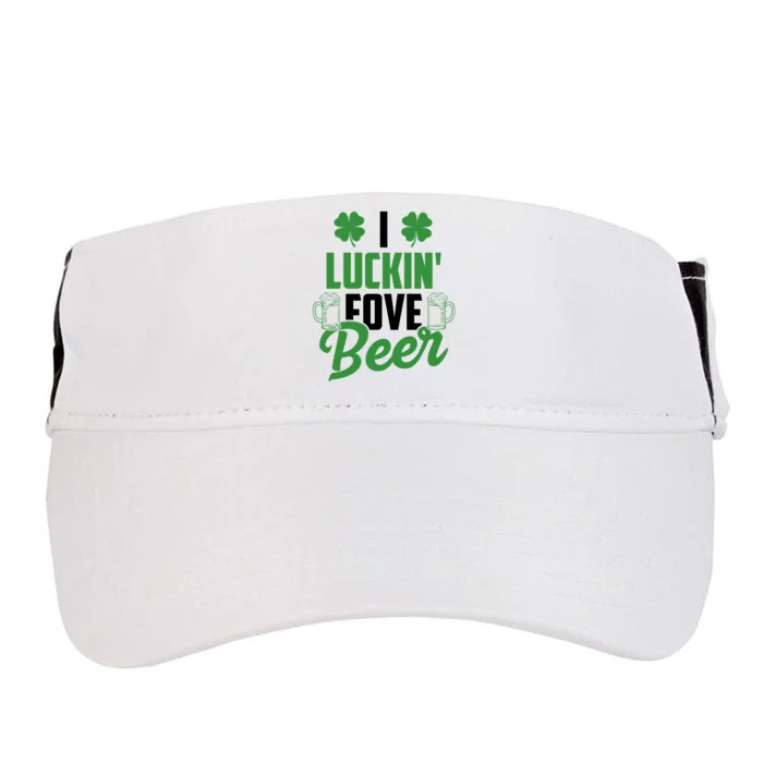 I Luckin Fove Beer Funny St Patrick's Day Adult Drive Performance Visor