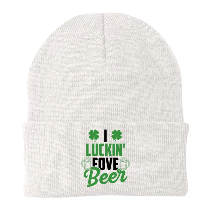 I Luckin Fove Beer Funny St Patrick's Day Knit Cap Winter Beanie