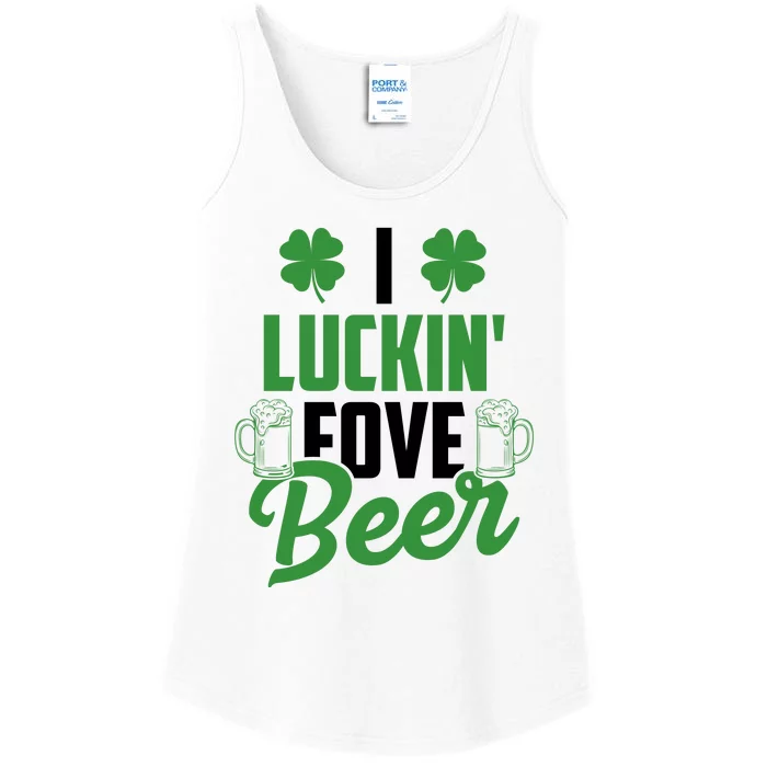 I Luckin Fove Beer Funny St Patrick's Day Ladies Essential Tank