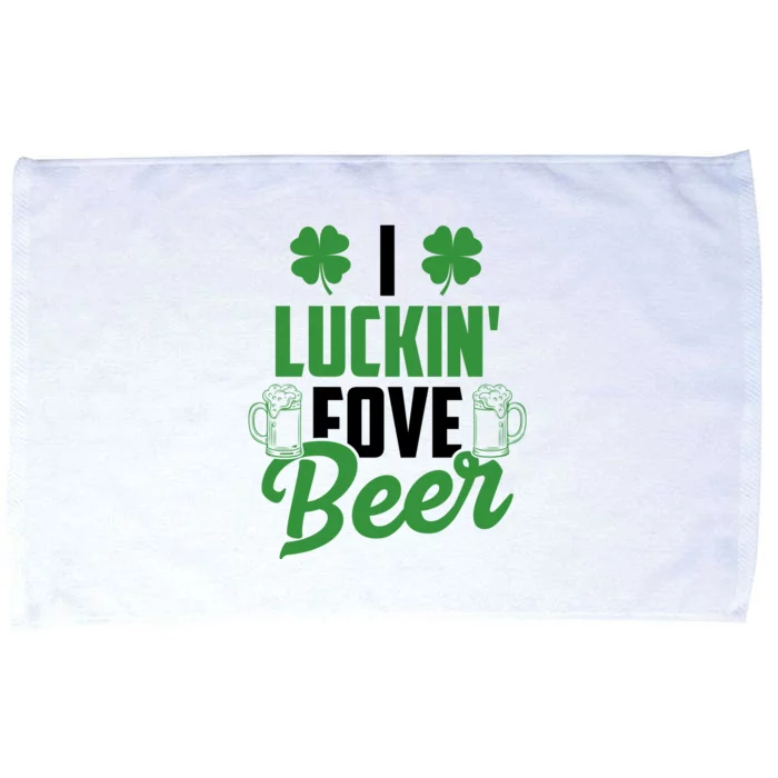 I Luckin Fove Beer Funny St Patrick's Day Microfiber Hand Towel