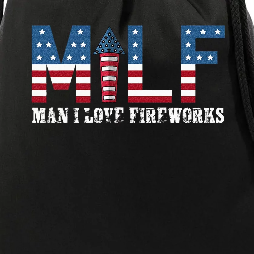 I Love Fireworks Funny 4th Of July Drawstring Bag