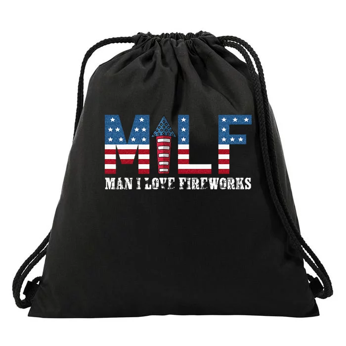 I Love Fireworks Funny 4th Of July Drawstring Bag