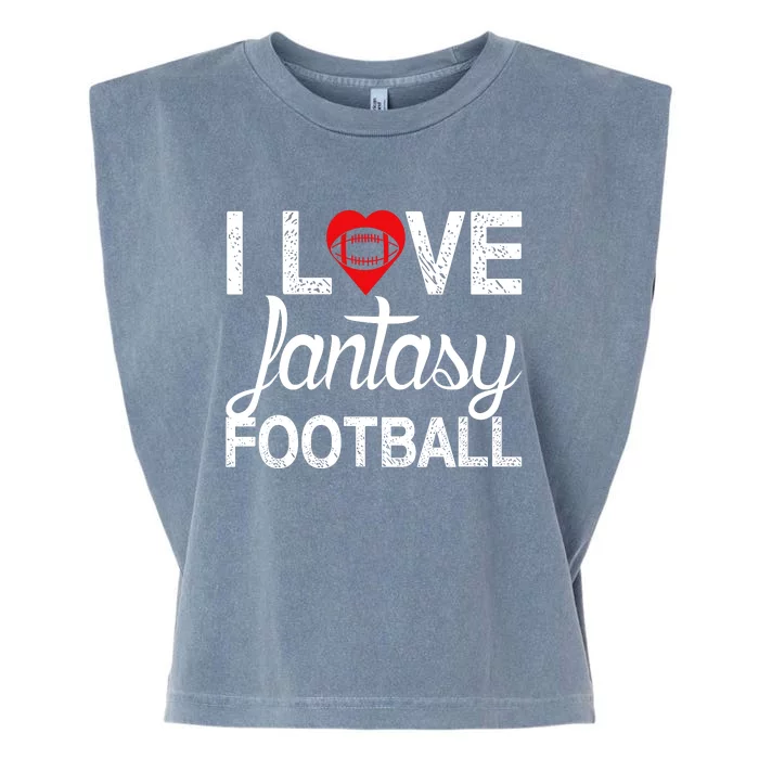 I Love Fantasy Football Graphic Garment-Dyed Women's Muscle Tee