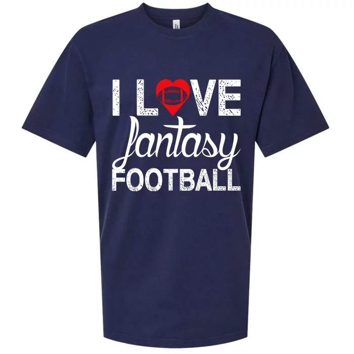 I Love Fantasy Football Graphic Sueded Cloud Jersey T-Shirt