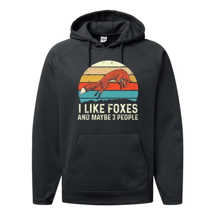 I Like Foxes Zookeeper Fox Lover Hiker Camper Performance Fleece Hoodie