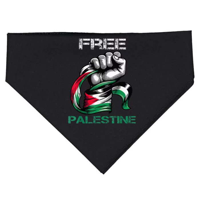 I Love Free Palestine Flag USA-Made Doggie Bandana