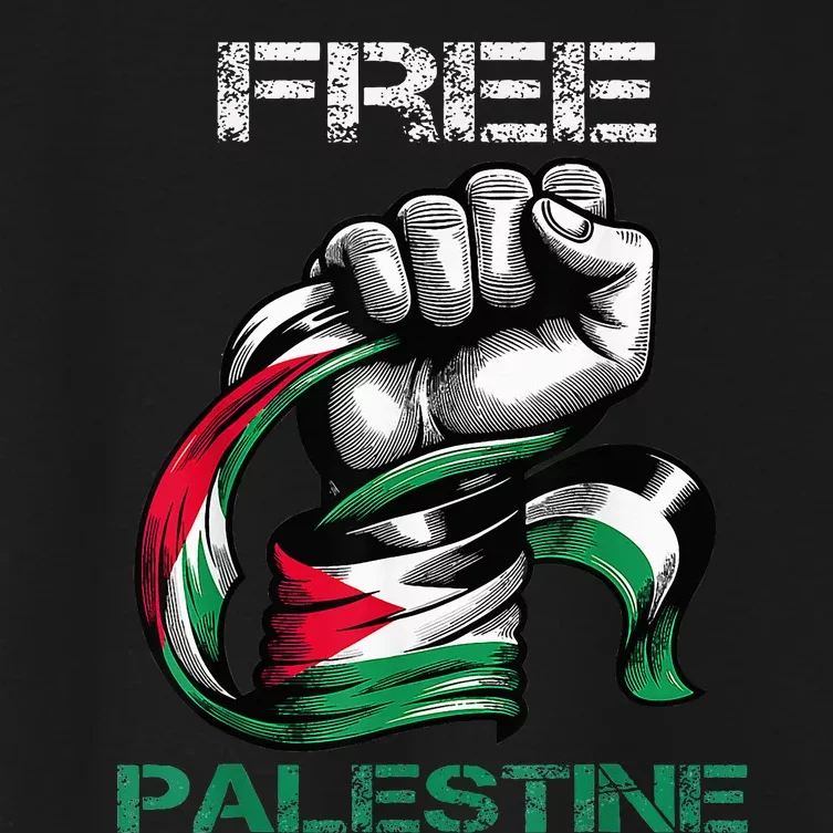 I Love Free Palestine Flag Women's Crop Top Tee