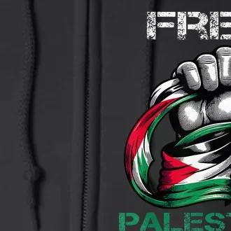 I Love Free Palestine Flag Full Zip Hoodie