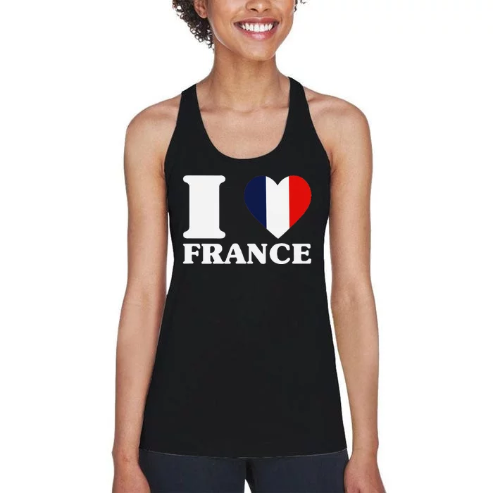 I Love France For France Fan I Love France Women's Racerback Tank