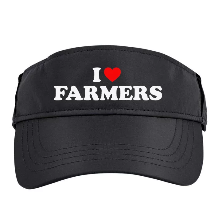 I Love Farmers I Heart Farmers Adult Drive Performance Visor