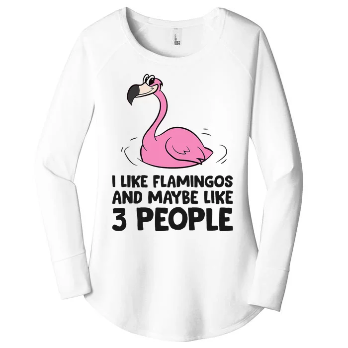 I Like Flamingos And Maybe Like 3 People Flamingos Women's Perfect Tri Tunic Long Sleeve Shirt