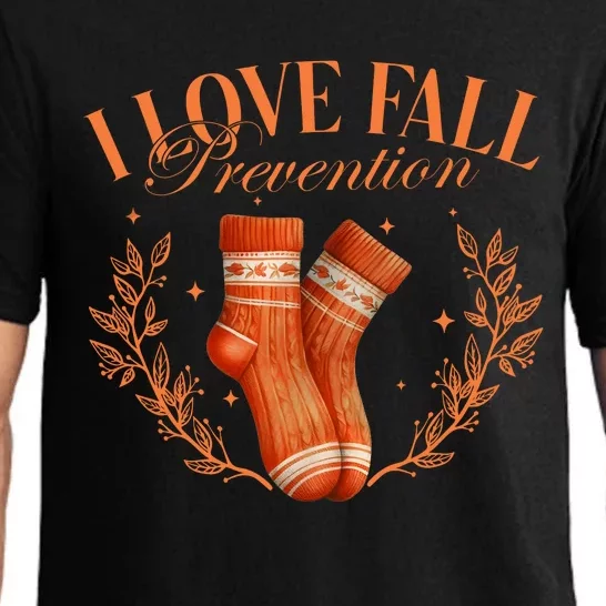 I Love Fall Prevention Thanksgiving Nurse Pajama Set