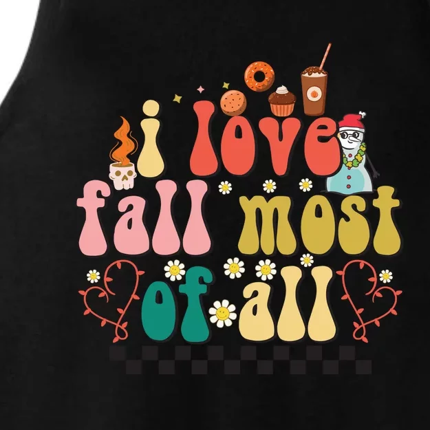 I Love Fall Most Of All Ladies Tri-Blend Wicking Tank