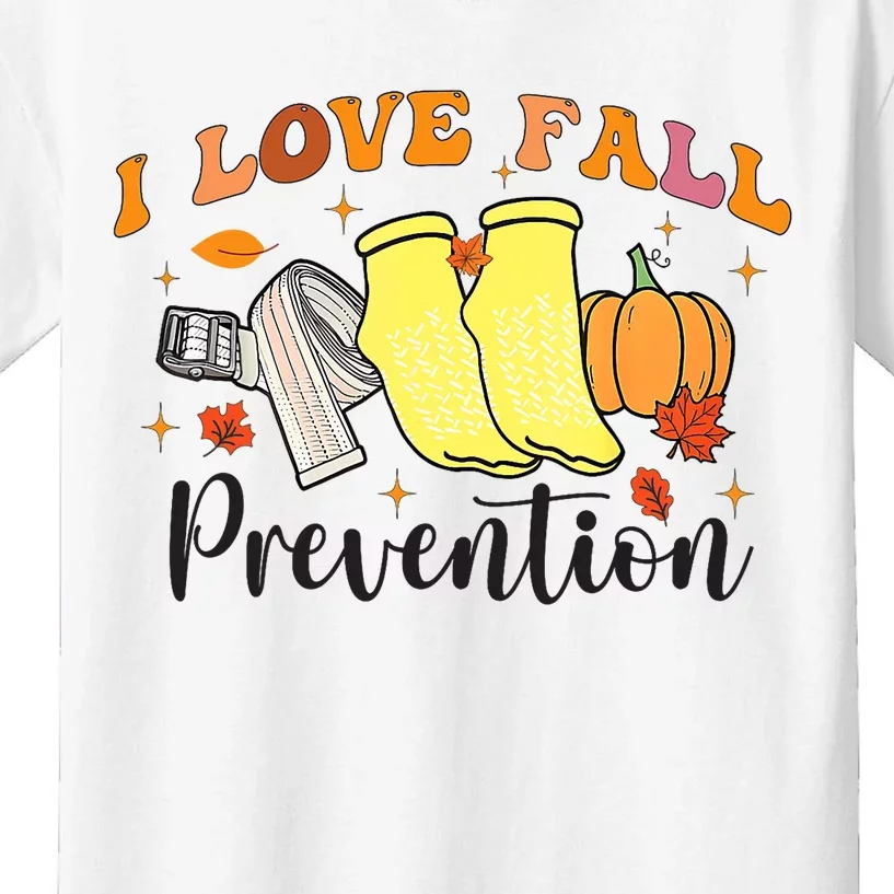 I Love Fall Prevention Kids T-Shirt