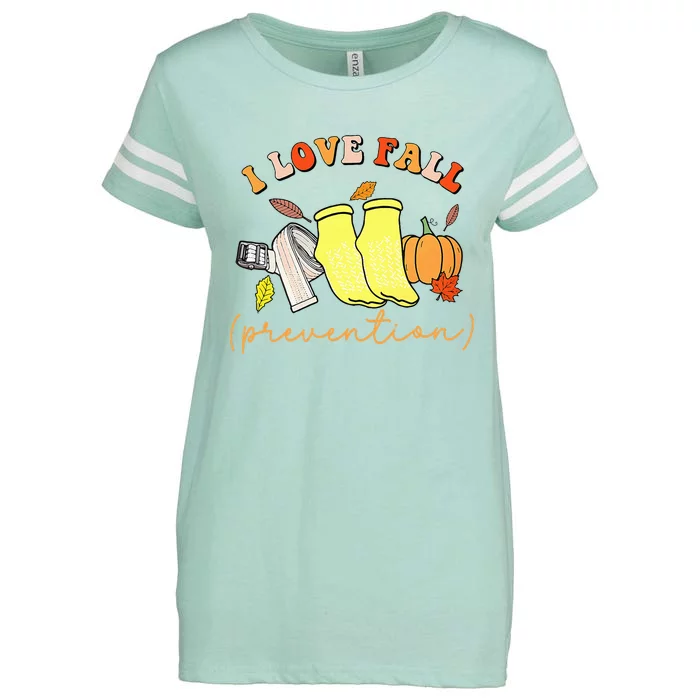 I Love Fall Enza Ladies Jersey Football T-Shirt